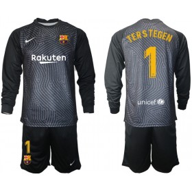 Camisolas de futebol FC Barcelona Guarda Redes TER Stegen 1 Criança Equipamento 2020/21 M004 Manga Comprida